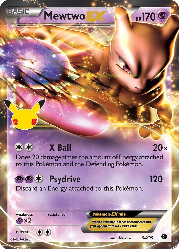 Mewtwo EX 54/99 card from Celebrations: Classic Collection