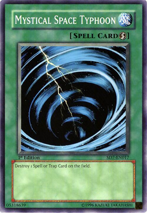 Mystical Space Typhoon SD7-EN017 card from Structure Deck: Invincible Fortress