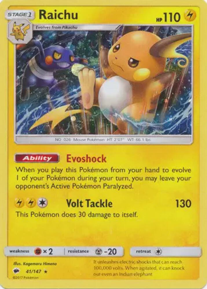 Raichu - 41/147 (Cosmos Holo) 041/147 card from Blister Exclusives