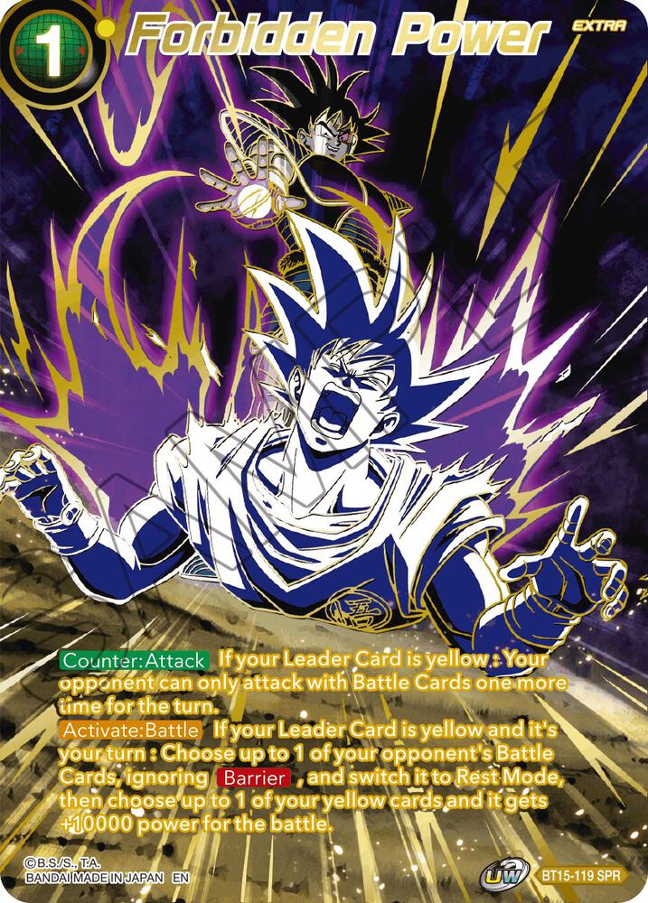 Forbidden Power (SPR) BT15-119 card from Saiyan Showdown