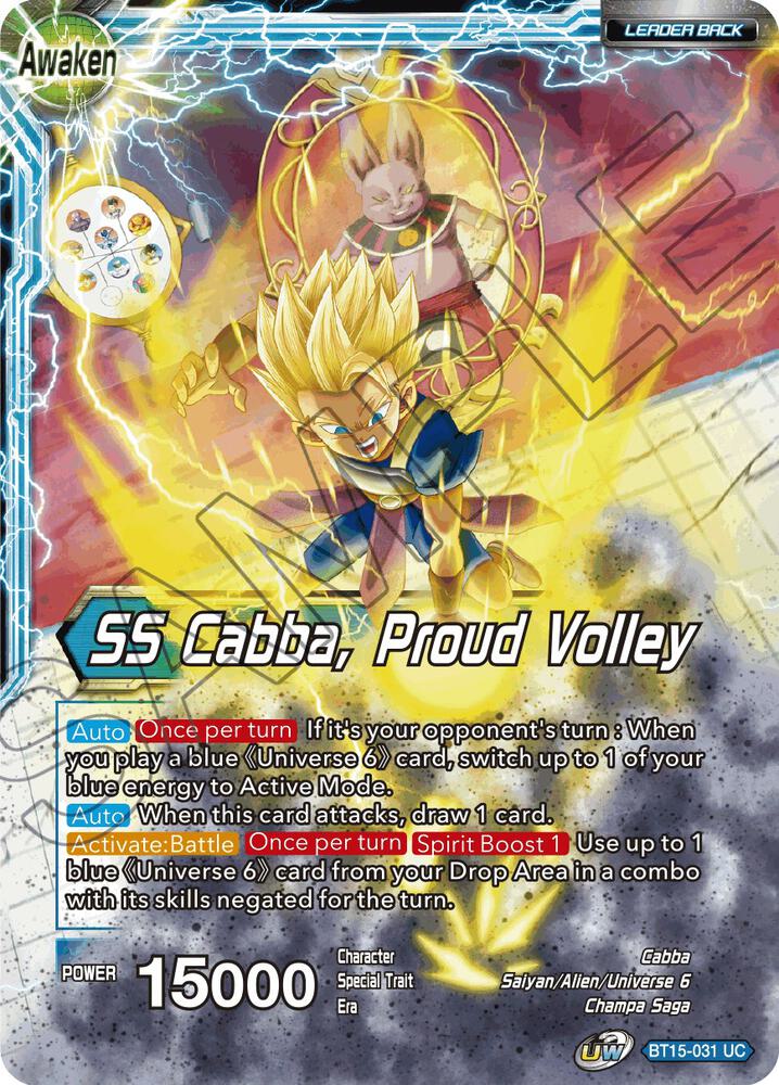 Cabba // SS Cabba, Proud Volley BT15-031 card from Saiyan Showdown