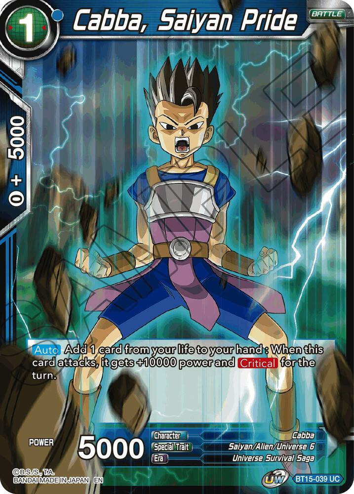 Cabba, Saiyan Pride BT15-039 card from Saiyan Showdown