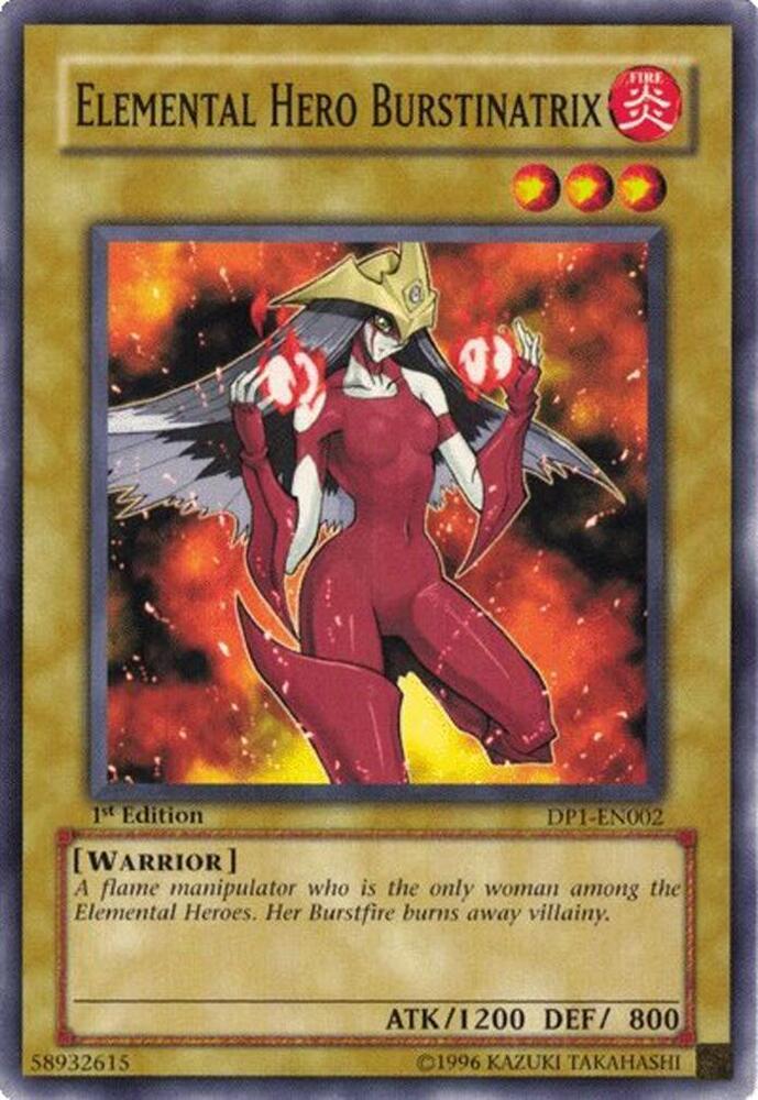 Elemental Hero Burstinatrix DP1-EN002 card from Duelist Pack 1: Jaden Yuki