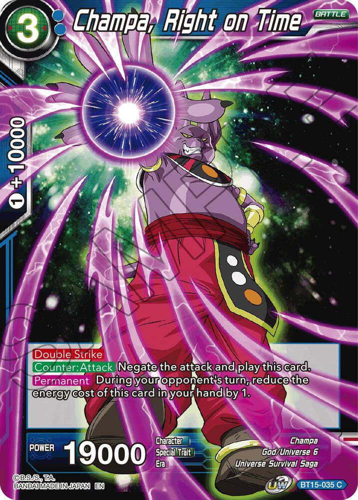 Champa, Right on Time BT15-035 card from Saiyan Showdown