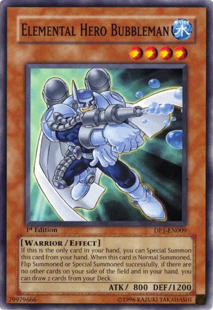 Elemental Hero Bubbleman DP1-EN009 card from Duelist Pack 1: Jaden Yuki