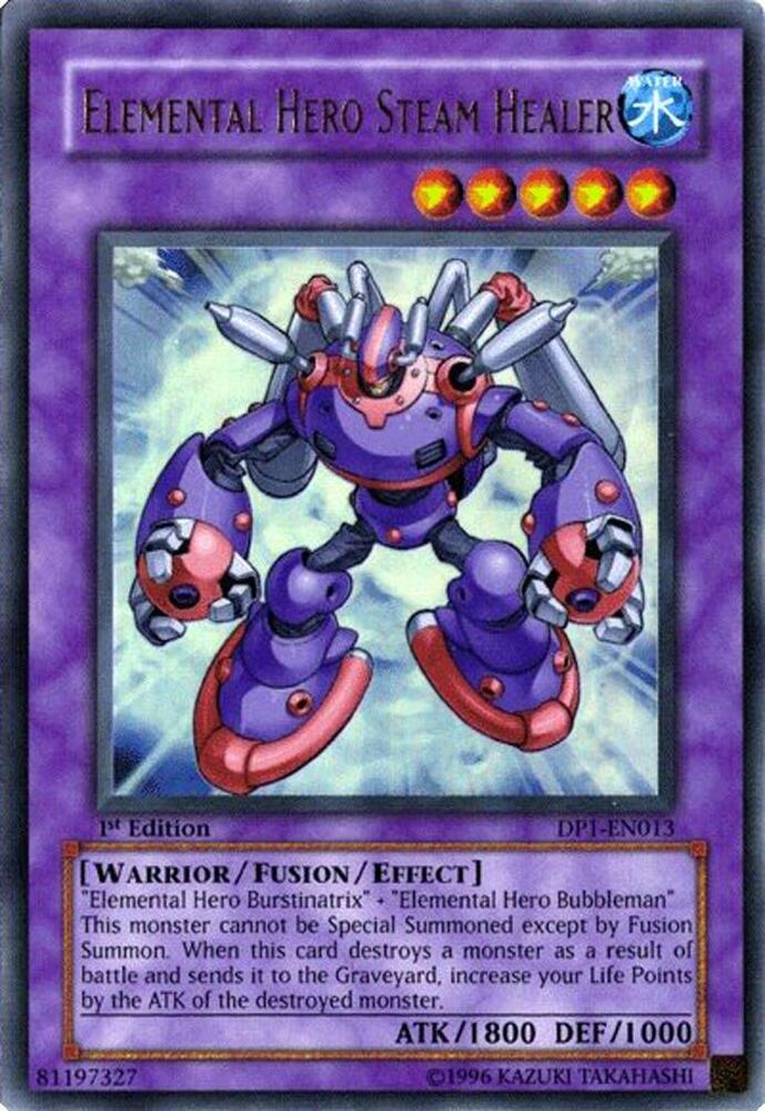 Elemental Hero Steam Healer DP1-EN013 card from Duelist Pack 1: Jaden Yuki