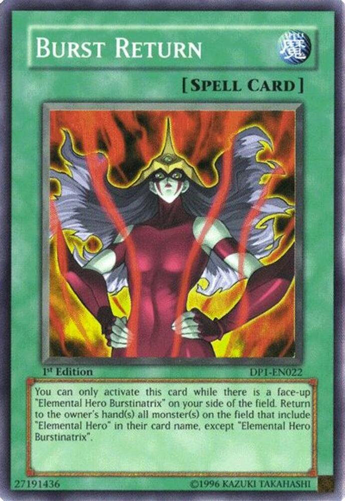 Burst Return DP1-EN022 card from Duelist Pack 1: Jaden Yuki