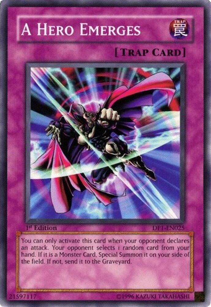 A Hero Emerges DP1-EN025 card from Duelist Pack 1: Jaden Yuki
