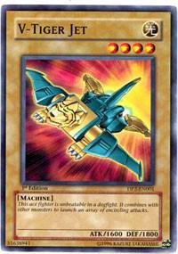 V-Tiger Jet DP2-EN001 card from Duelist Pack 2: Chazz Princeton