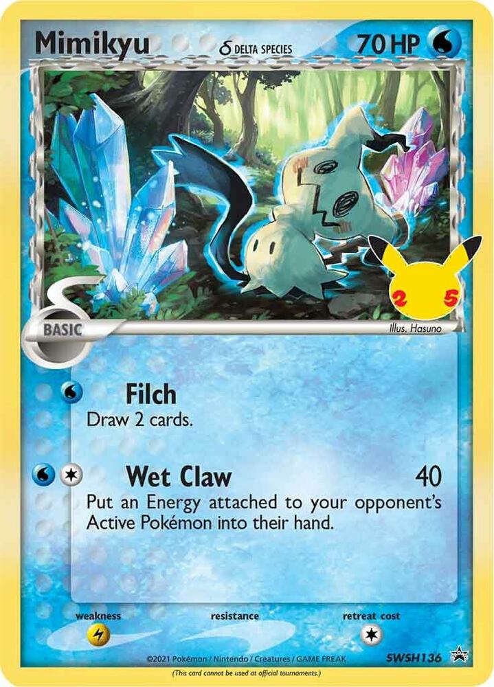 Mimikyu (Delta Species) SWSH136 card from SWSH: Sword & Shield Promo Cards