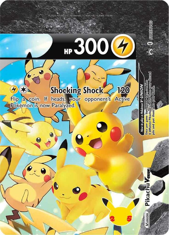 Pikachu V-Union SWSH140 card from SWSH: Sword & Shield Promo Cards