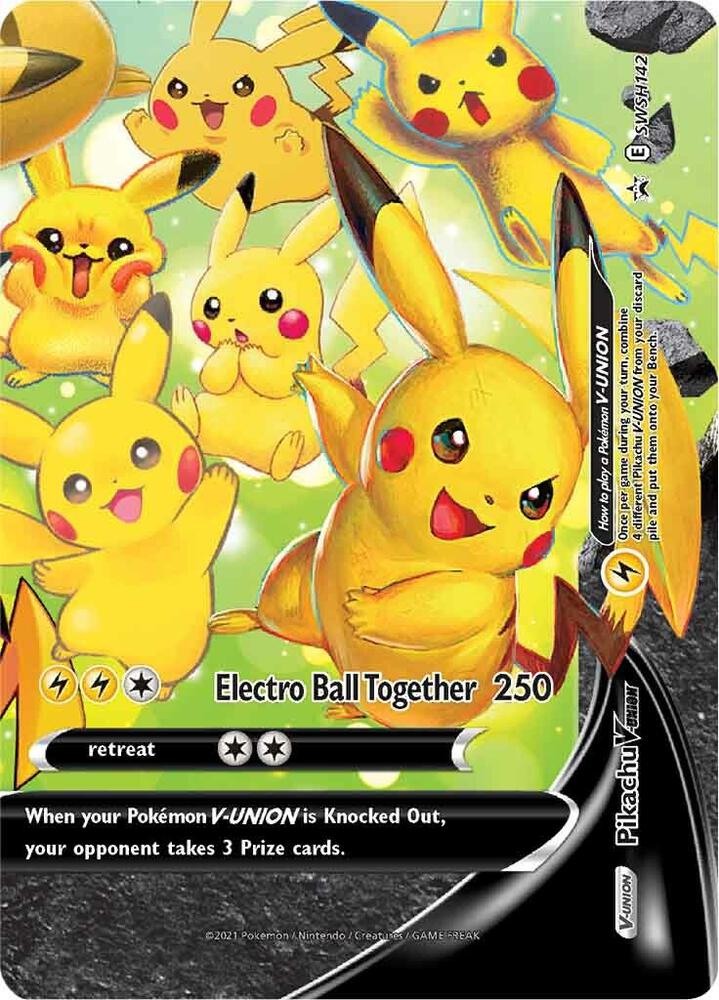 Pikachu V-Union SWSH142 card from SWSH: Sword & Shield Promo Cards