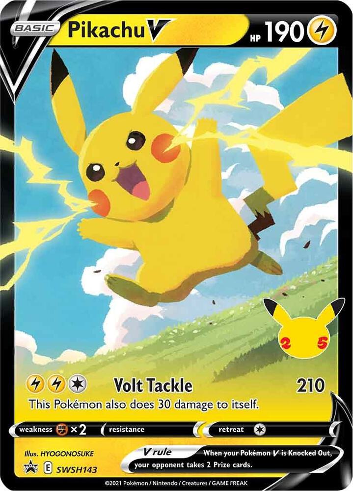 Pikachu V SWSH143 card from SWSH: Sword & Shield Promo Cards