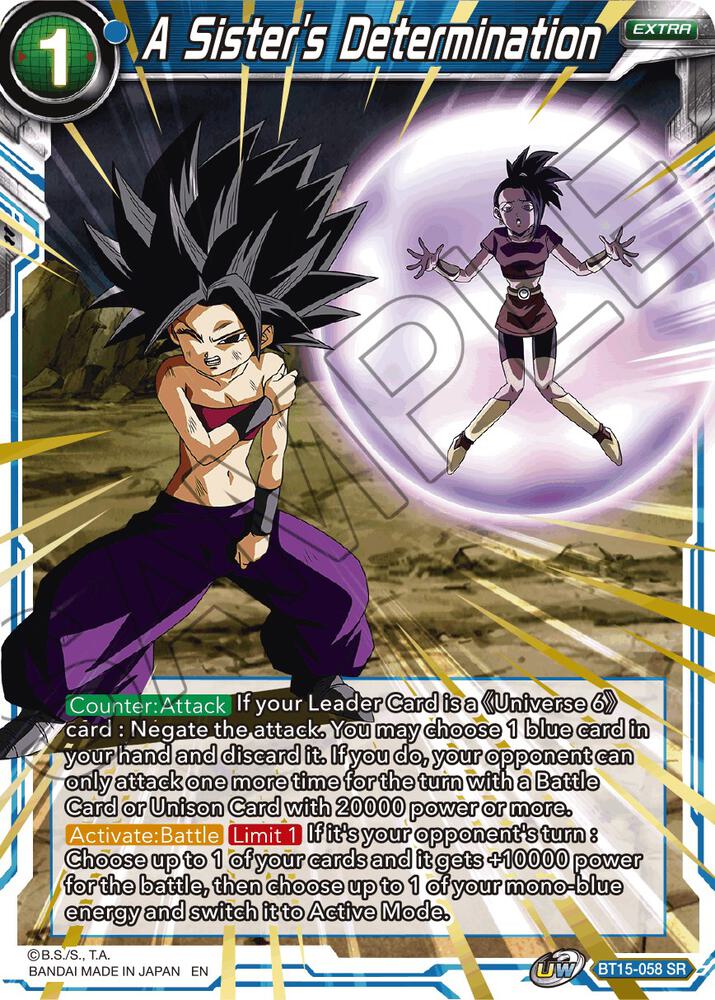 A Sister's Determination BT15-058 card from Saiyan Showdown