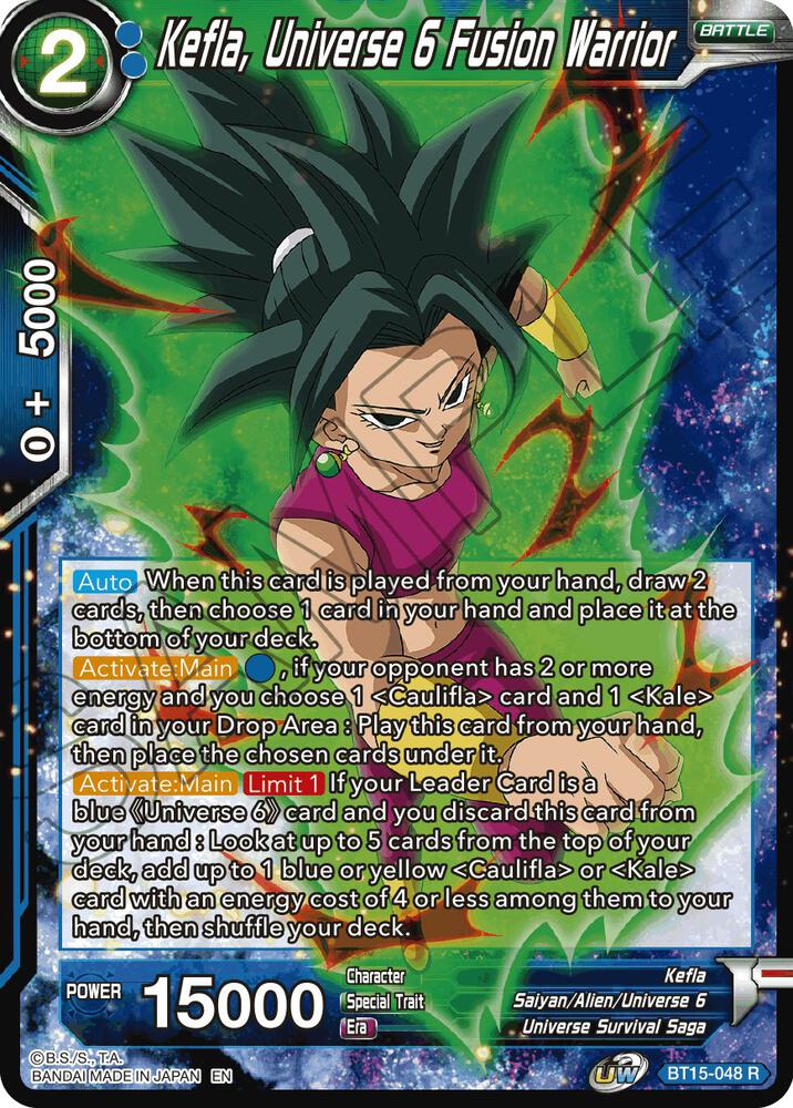 Kefla, Universe 6 Fusion Warrior BT15-048 card from Saiyan Showdown