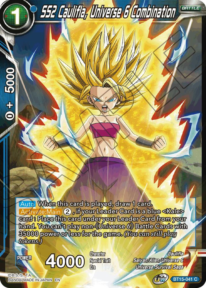 SS2 Caulifla, Universe 6 Combination BT15-041 card from Saiyan Showdown