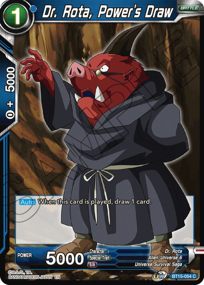 Dr. Rota, Power's Draw BT15-054 card from Saiyan Showdown