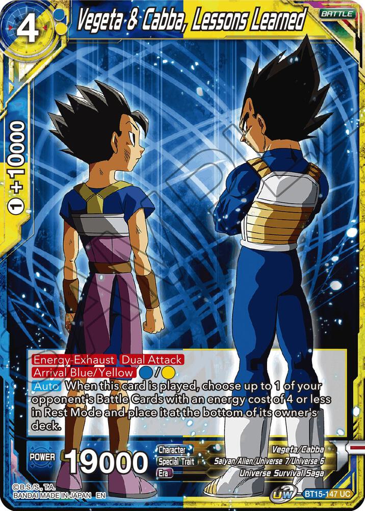 Vegeta & Cabba, Lessons Learned BT15-147 card from Saiyan Showdown