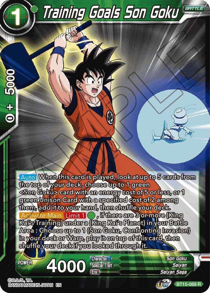 Training Goals Son Goku BT15-069 card from Saiyan Showdown