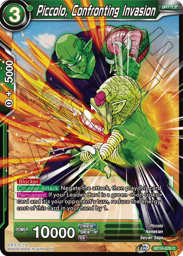 Piccolo, Confronting Invasion BT15-076 card from Saiyan Showdown