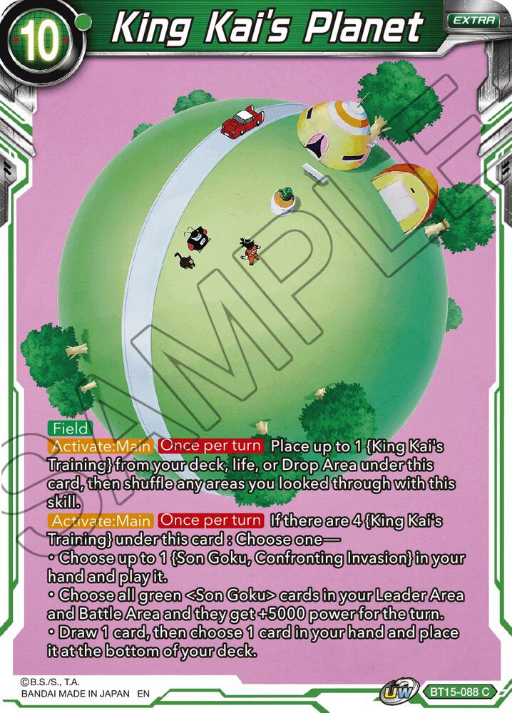 King Kai's Planet BT15-088 card from Saiyan Showdown