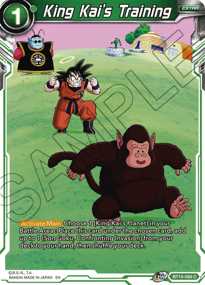 King Kai's Training BT15-089 card from Saiyan Showdown