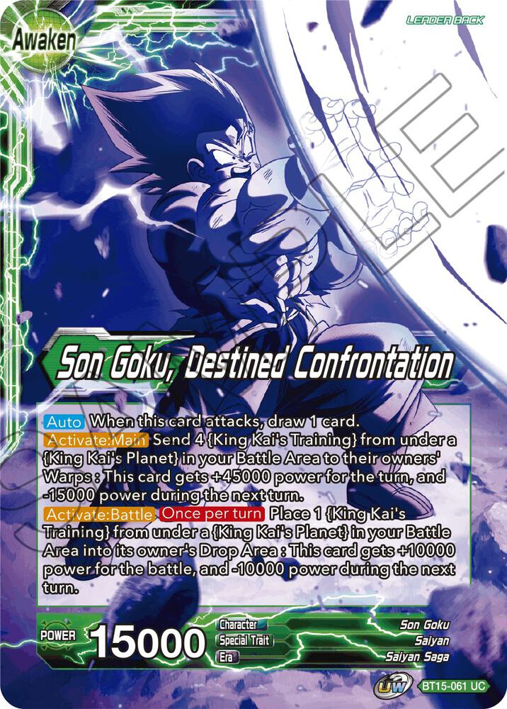Son Goku // Son Goku, Destined Confrontation BT15-061 card from Saiyan Showdown