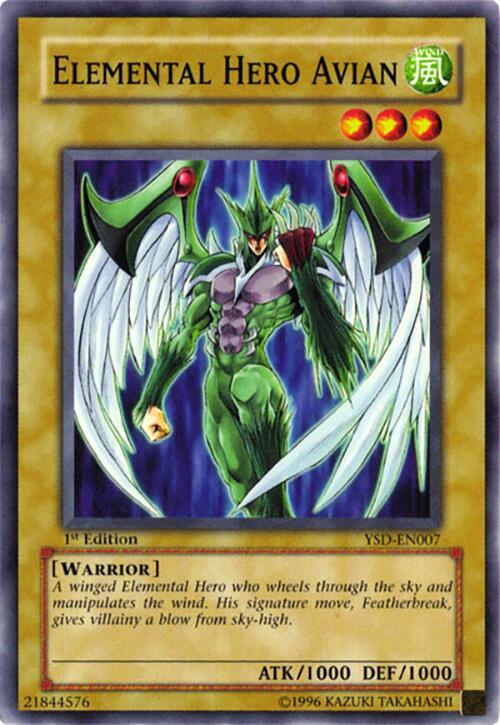 Elemental Hero Avian YSD-EN007 card from Starter Deck 2006