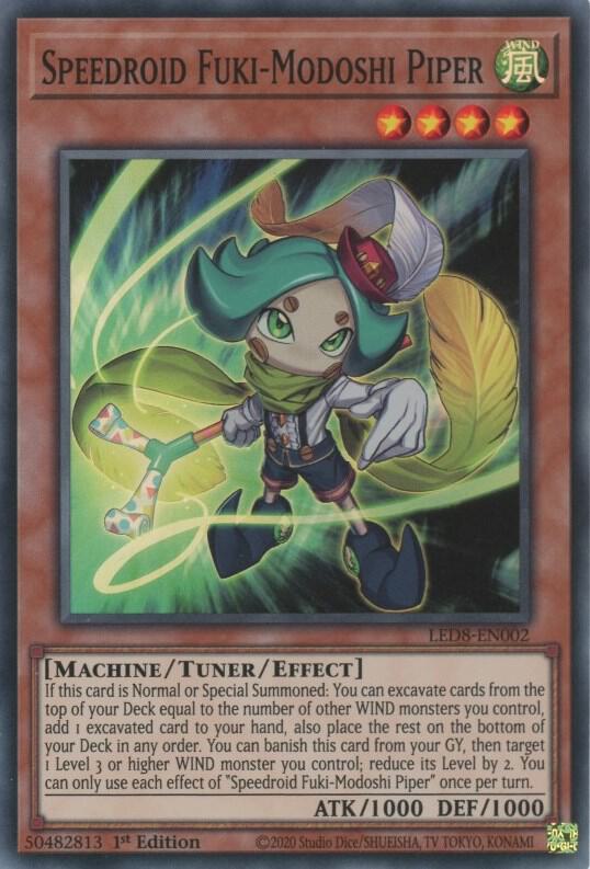 Speedroid Fuki-Modoshi Piper LED8-EN002 card from Legendary Duelists: Synchro Storm