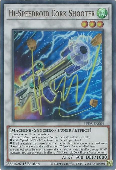 Hi-Speedroid Cork Shooter LED8-EN004 card from Legendary Duelists: Synchro Storm