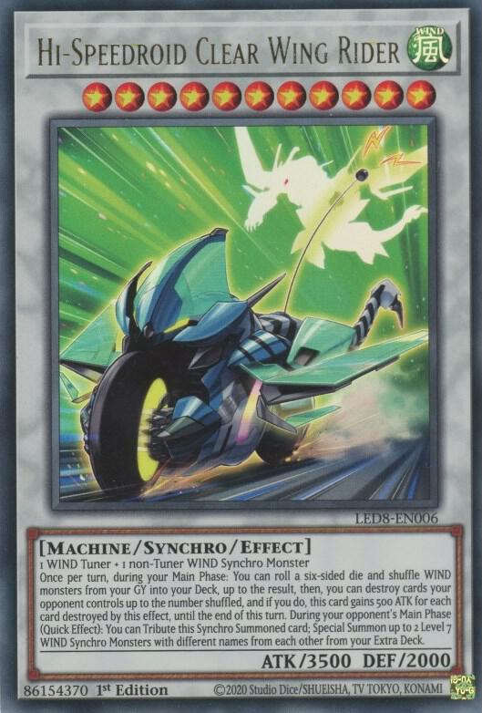 Hi-Speedroid Clear Wing Rider LED8-EN006 card from Legendary Duelists: Synchro Storm