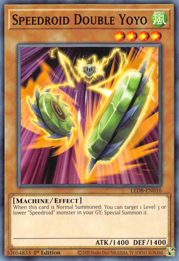 Speedroid Double Yoyo LED8-EN010 card from Legendary Duelists: Synchro Storm