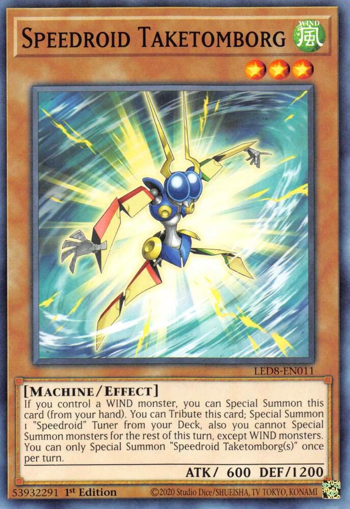 Speedroid Taketomborg LED8-EN011 card from Legendary Duelists: Synchro Storm