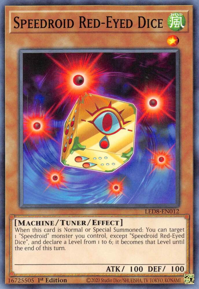 Speedroid Red-Eyed Dice LED8-EN012 card from Legendary Duelists: Synchro Storm