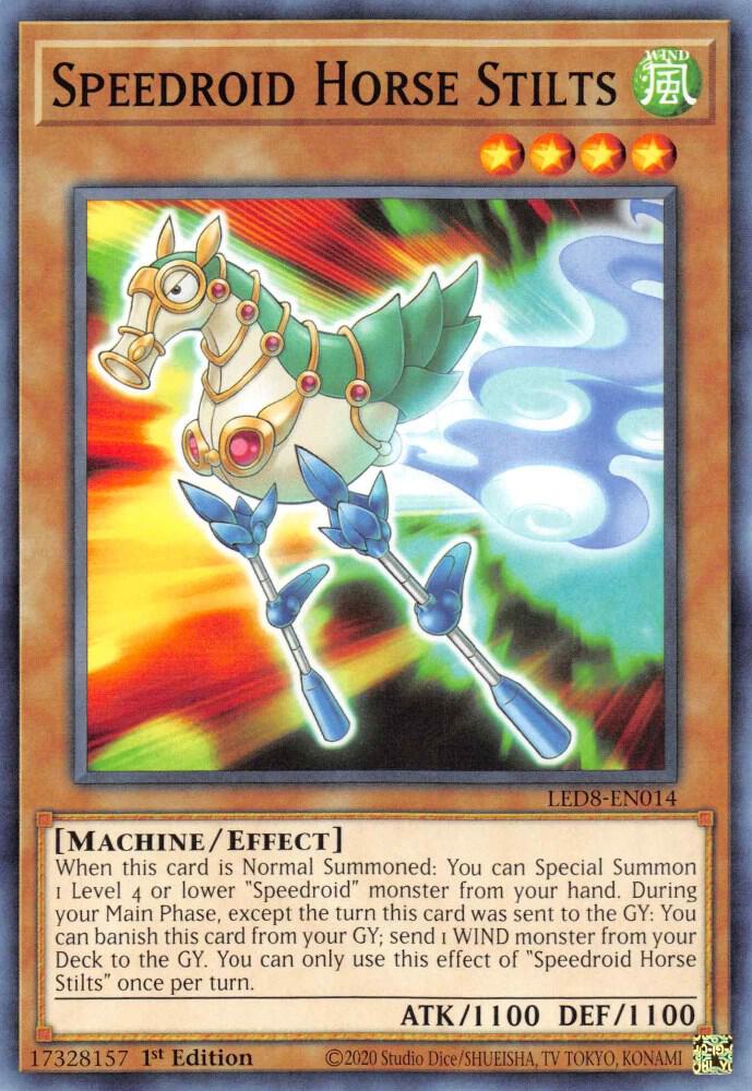 Speedroid Horse Stilts LED8-EN014 card from Legendary Duelists: Synchro Storm