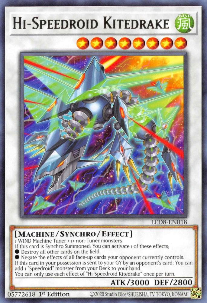 Hi-Speedroid Kitedrake LED8-EN018 card from Legendary Duelists: Synchro Storm