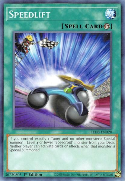 Speedlift LED8-EN020 card from Legendary Duelists: Synchro Storm