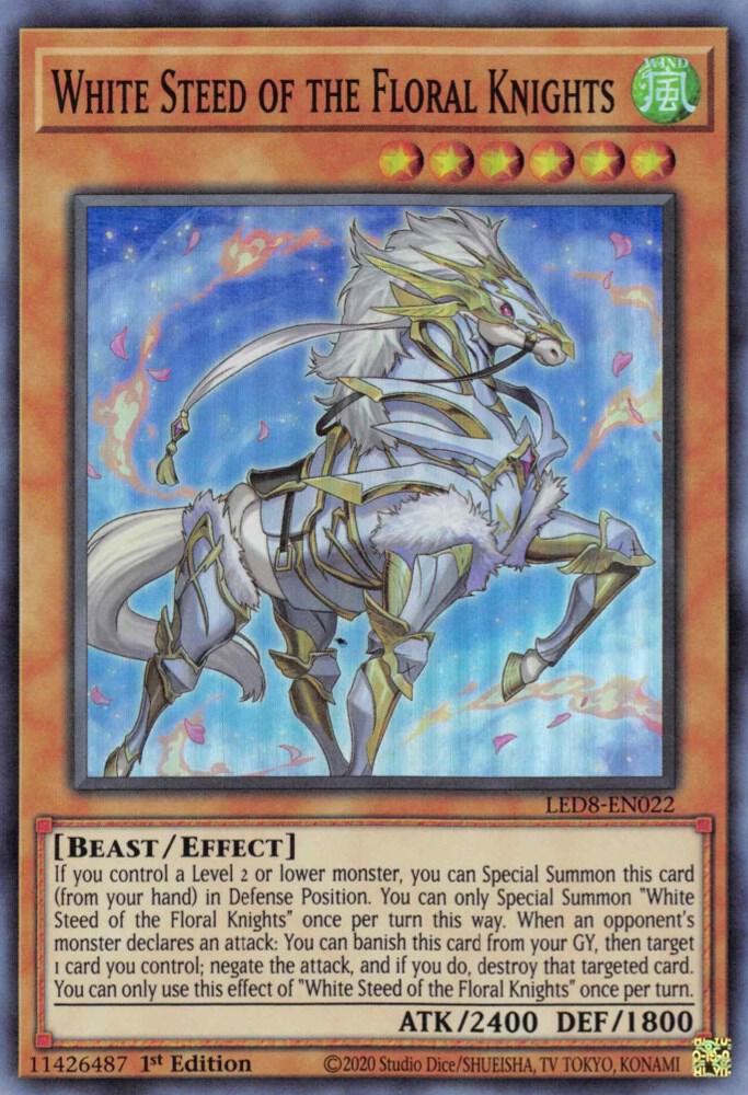 White Steed of the Floral Knights LED8-EN022 card from Legendary Duelists: Synchro Storm