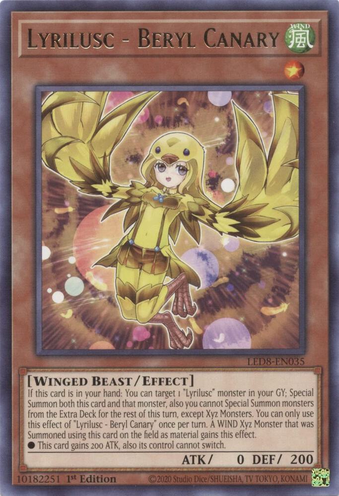 Lyrilusc - Beryl Canary LED8-EN035 card from Legendary Duelists: Synchro Storm