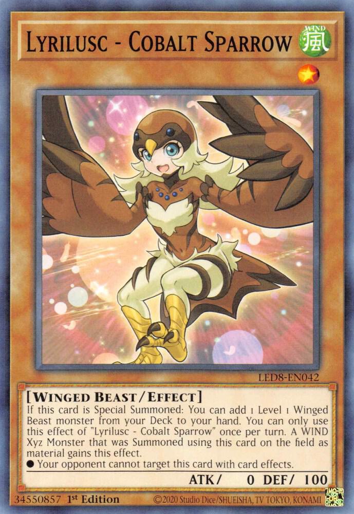 Lyrilusc - Cobalt Sparrow LED8-EN042 card from Legendary Duelists: Synchro Storm