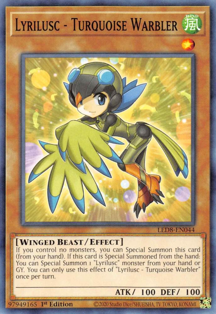 Lyrilusc - Turquoise Warbler LED8-EN044 card from Legendary Duelists: Synchro Storm