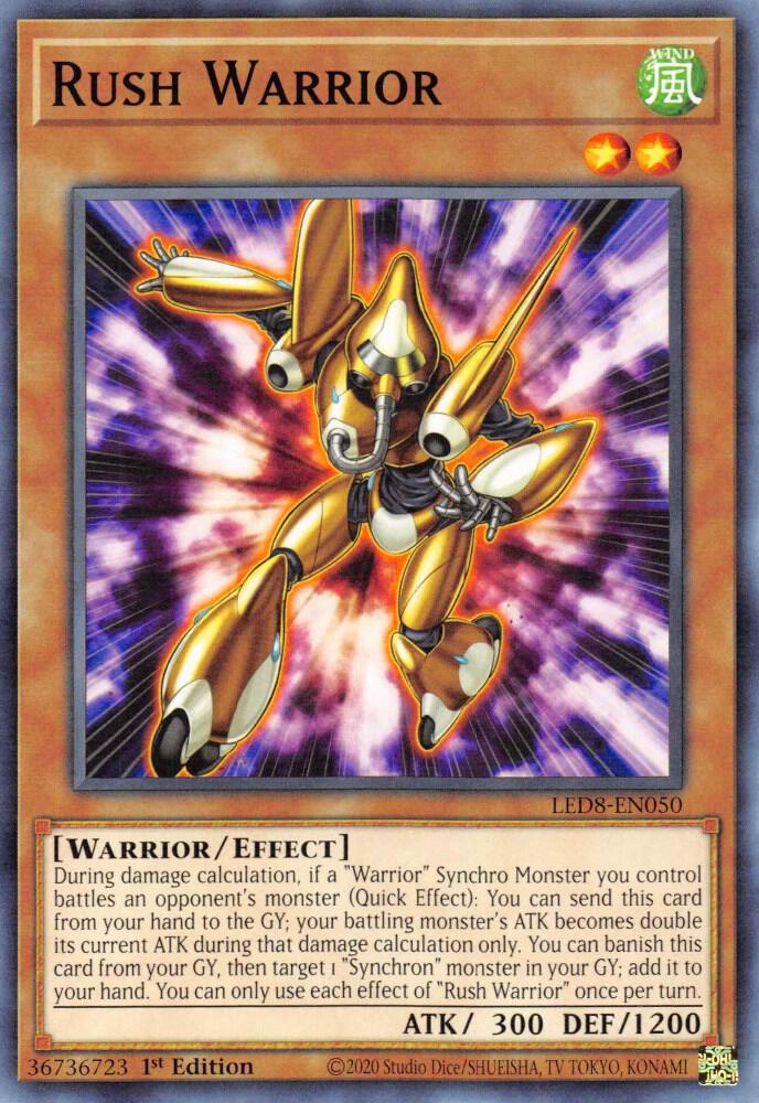 Rush Warrior LED8-EN050 card from Legendary Duelists: Synchro Storm