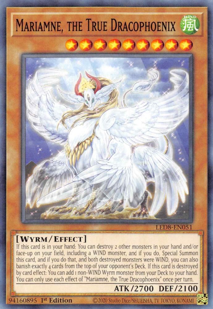 Mariamne, the True Dracophoenix LED8-EN051 card from Legendary Duelists: Synchro Storm