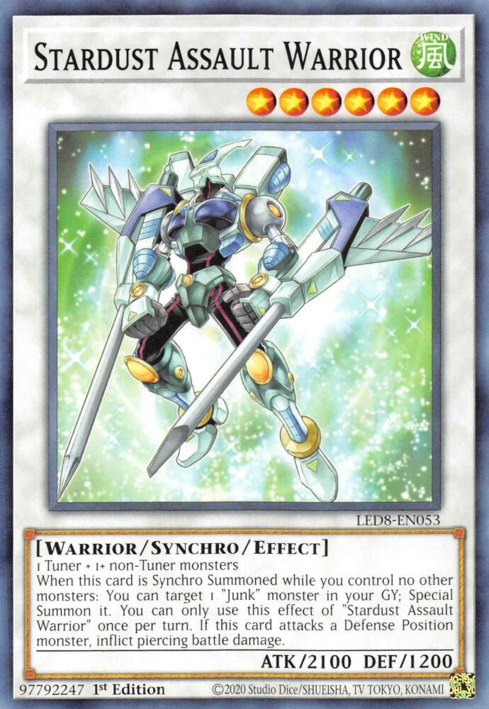 Stardust Assault Warrior LED8-EN053 card from Legendary Duelists: Synchro Storm
