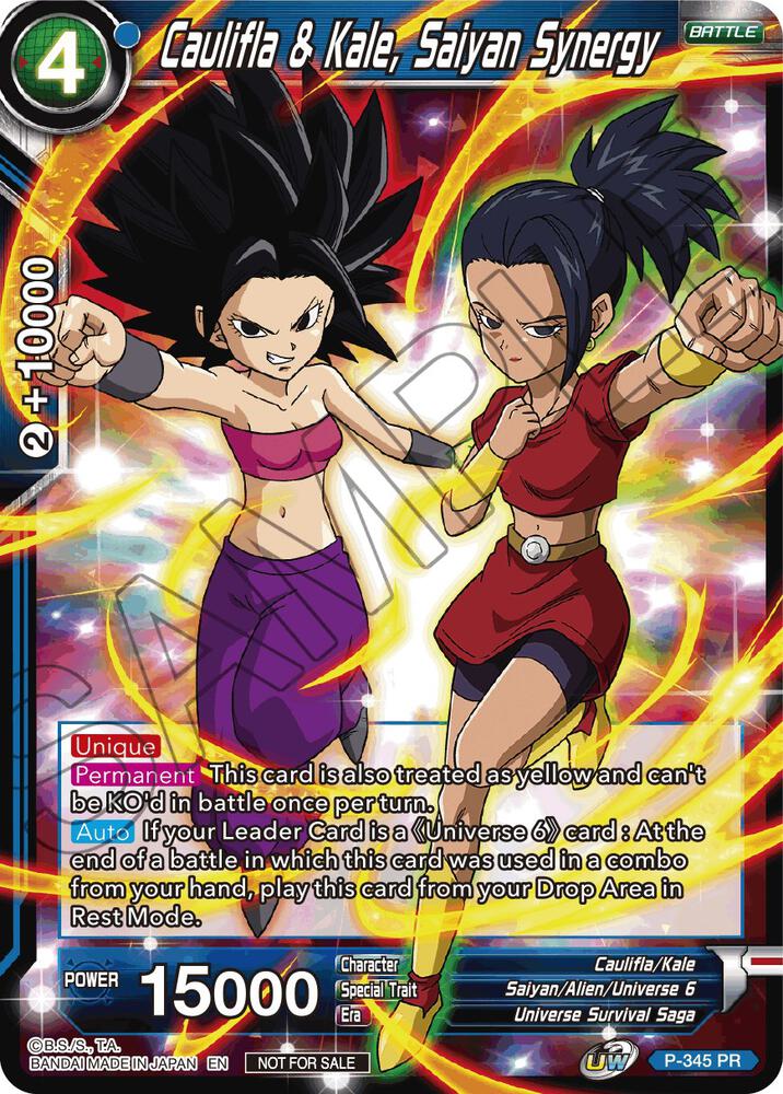 Caulifla & Kale, Saiyan Synergy P-345 card from Tournament Promotion Cards