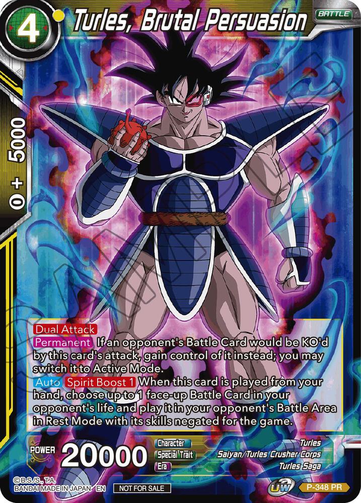 Turles, Brutal Persuasion P-348 card from Tournament Promotion Cards