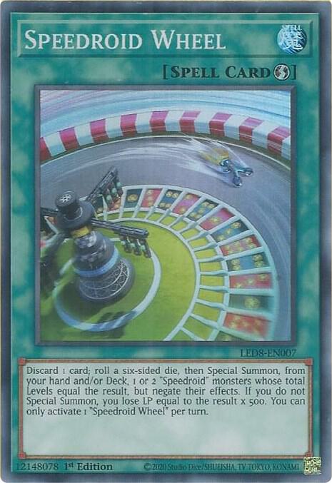 Speedroid Wheel LED8-EN007 card from Legendary Duelists: Synchro Storm