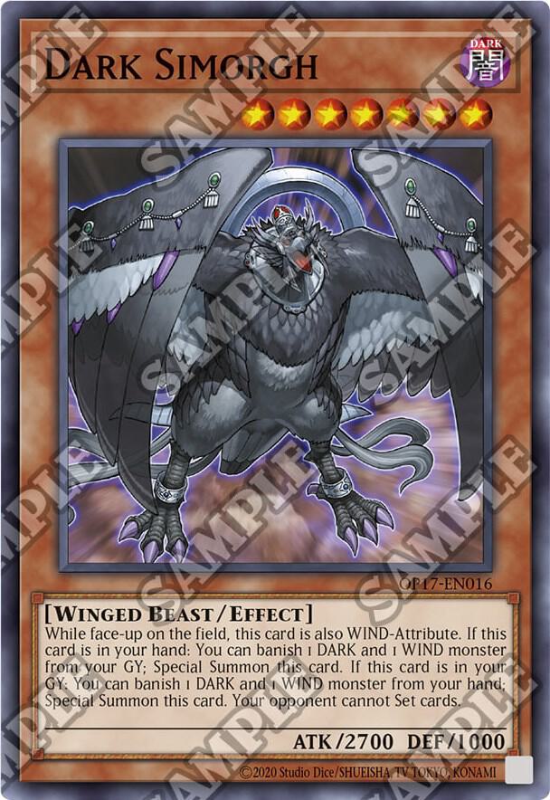 Dark Simorgh OP17-EN016 card from OTS Tournament Pack 17
