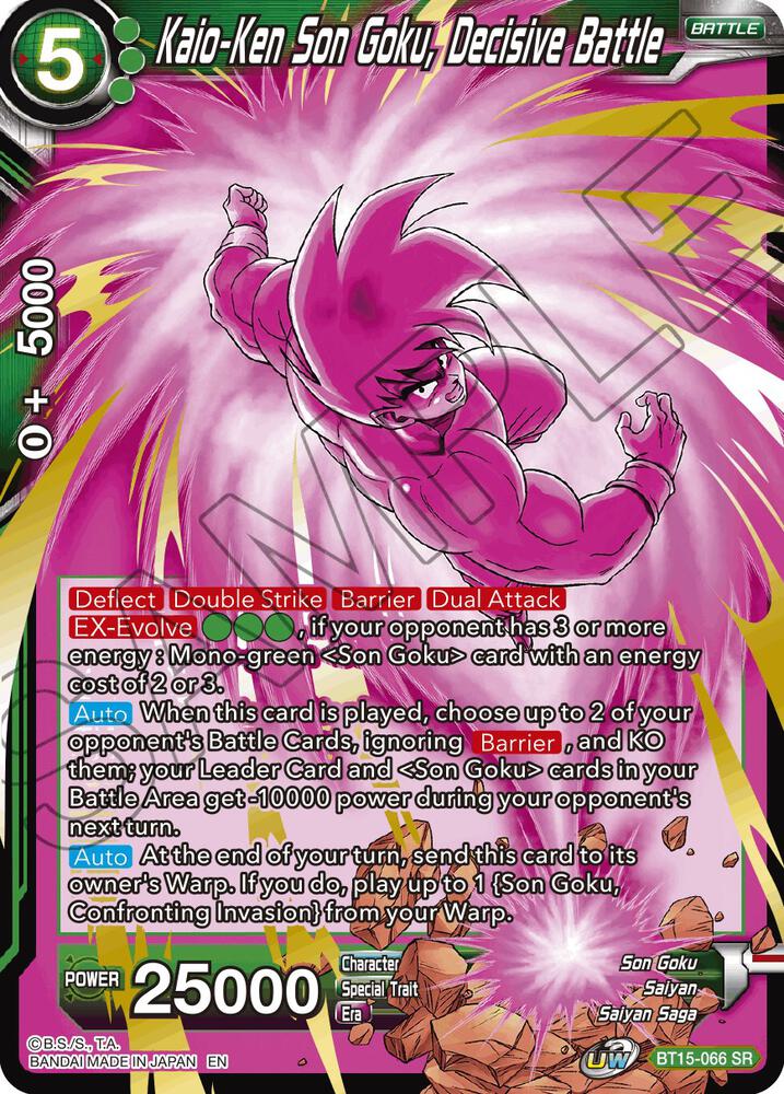 Kaio-Ken Son Goku, Decisive Battle BT15-066 card from Saiyan Showdown