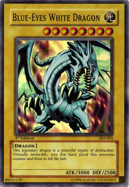 Blue-Eyes White Dragon SKE-001 card from Starter Deck: Kaiba Evolution
